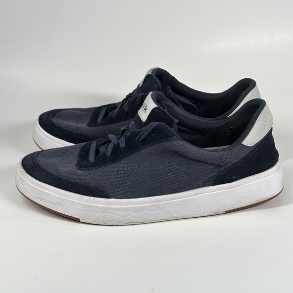 Kizik The Prague Navy Blue Canvas Suede Sneakers Shoes Mens 13 Wide W 14.5 Wide - Picture 4 of 16